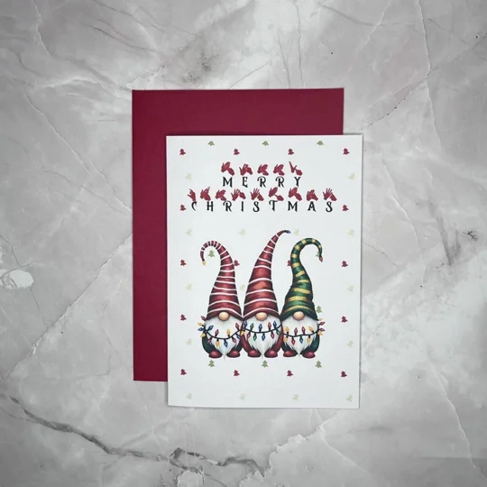 BSL Christmas Cards: Gonk Designs, Pack of 5, British sign language