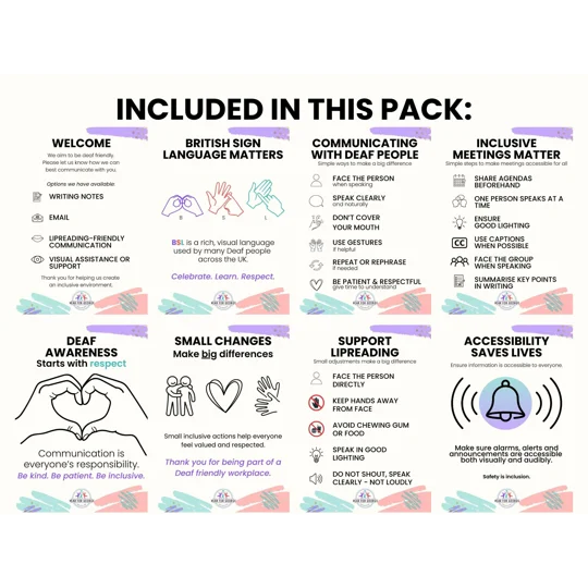 Workplace Deaf Awareness Poster Pack