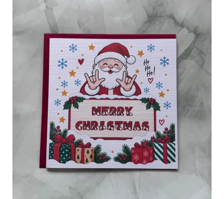 BSL Christmas Card, British Sign Language, BSL Fingerspelling, Inclusive Card, Hearing Loss, Xmas, 