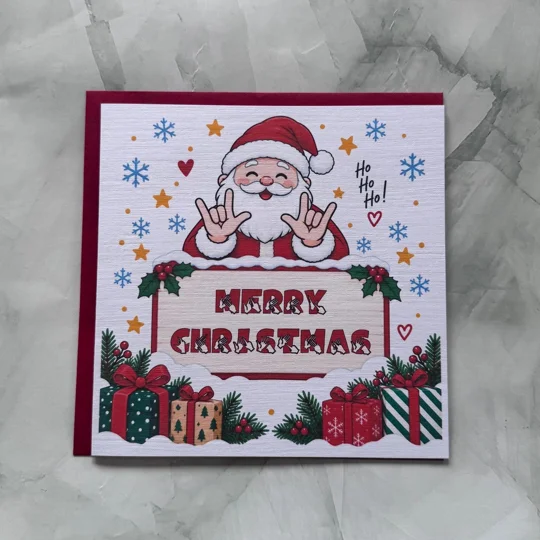BSL Christmas Card, British Sign Language, BSL Fingerspelling, Inclusive Card, Hearing Loss, Xmas, 