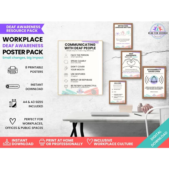 Workplace Deaf Awareness Poster Pack