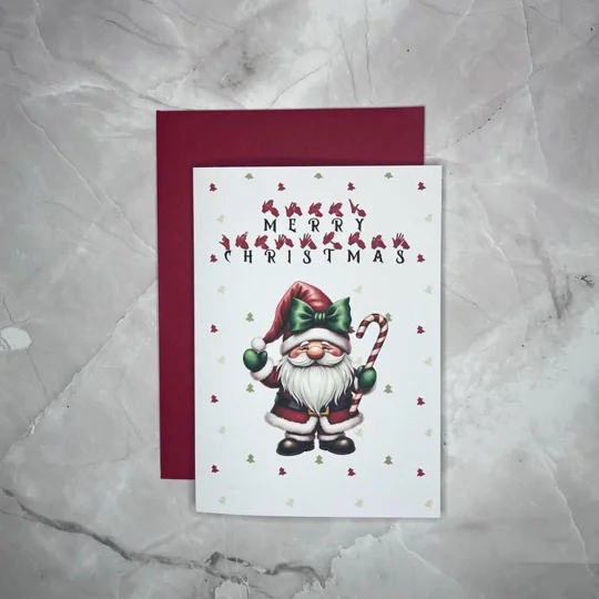 BSL Christmas Cards: Gonk Designs, Pack of 5, British sign language