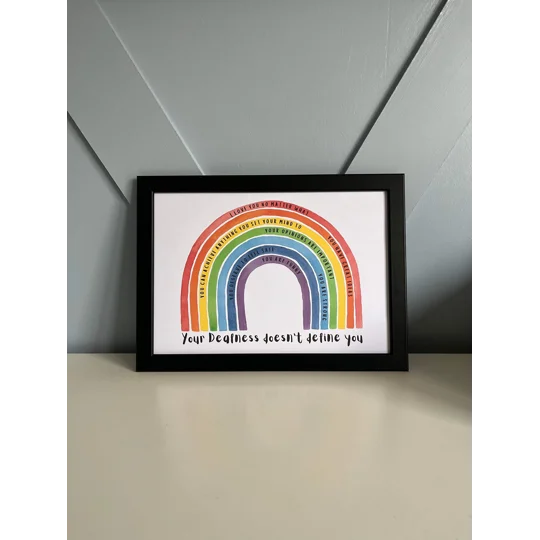 Deaf Awareness Rainbow Print: Inclusive Positivity Poster