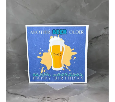BSL "Happy Birthday" Card: Beer Cheers, British Sign Language