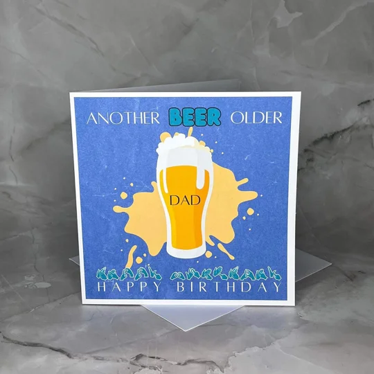 BSL "Happy Birthday" Card: Beer Cheers, British Sign Language
