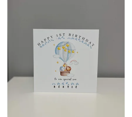 BSL 1st Birthday Card: Fingerspelling, Deaf Awareness