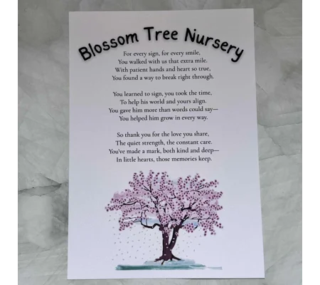 Personalised Teacher Thank You Poem Print: British Sign Language (BSL) A4