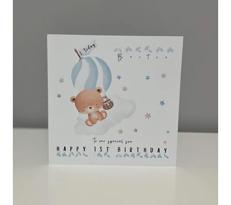 BSL 1st Birthday Card: Fingerspelling, Deaf Awareness