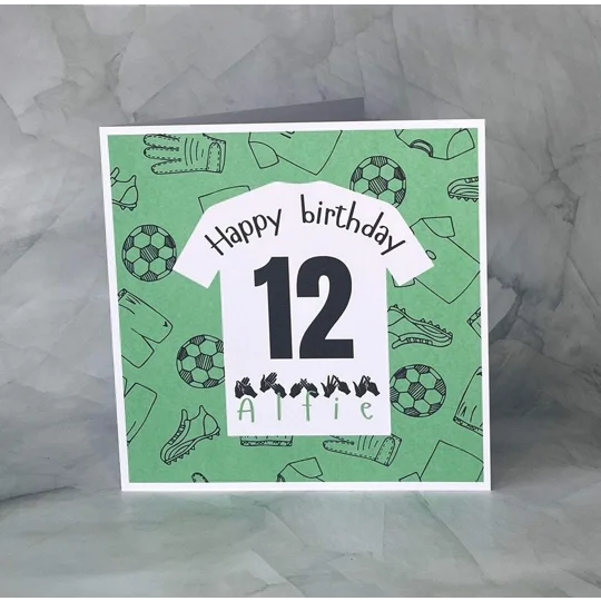 Football Birthday Card: BSL Fingerspelling, Inclusive Design