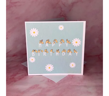 BSL 'Happy Birthday' Fingerspelling Card: Deaf Awareness
