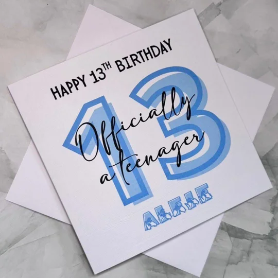 BSL 13th Birthday Card: Teenager Fingerspelling, Deaf Awareness