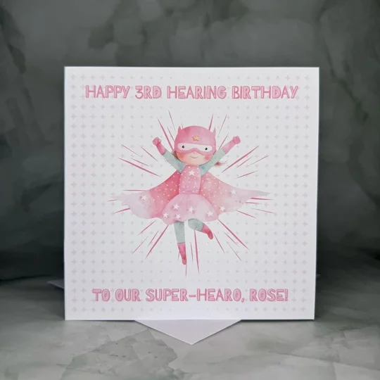 Happy Hearing Birthday Card: Cochlear Implant, Hearing Aid