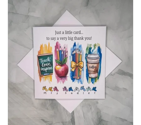 BSL Teacher Thank You Card: Fingerspelling Design