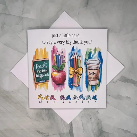 BSL Teacher Thank You Card: Fingerspelling Design