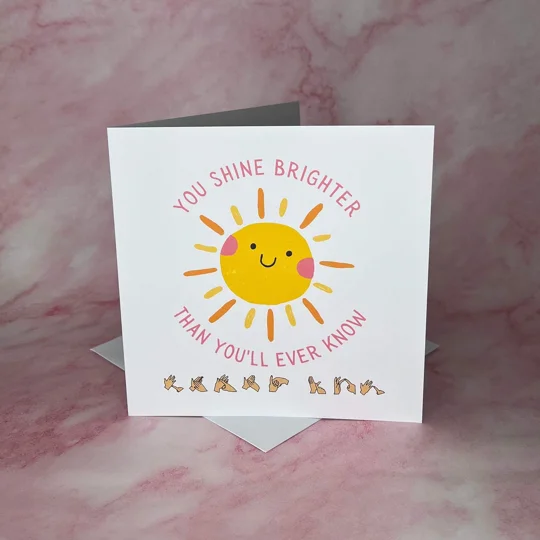 BSL Thank You Card: Deaf Culture Inclusive Greeting Card