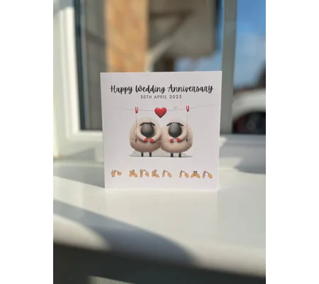 I Love Ewe Anniversary Card, Funny British Sign Language Card
