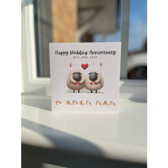 I Love Ewe Anniversary Card, Funny British Sign Language Card