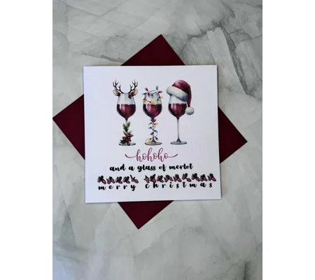 BSL Christmas Card: British Sign Language Fingerspelling, Red Wine Lover
