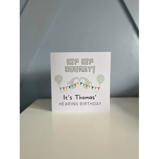 Personalised Hearing Birthday Card: Cochlear Implant, Hearing Aid