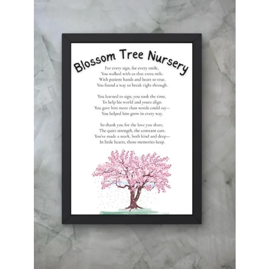 Personalised Teacher Thank You Poem Print: British Sign Language (BSL) A4