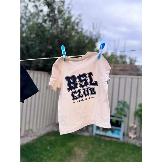 BSL Club Kids T-Shirt, Children’s BSL Clothing, Deaf Awareness Kids Tee, Matching Family Shirts, Br