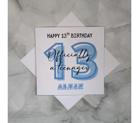 BSL 13th Birthday Card: Teenager Fingerspelling, Deaf Awareness