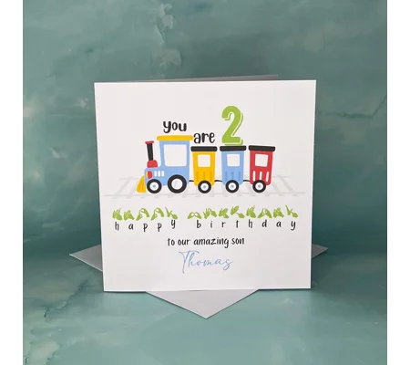 BSL Train Birthday Card: Fingerspelling, Deaf Awareness