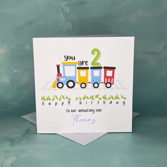 BSL Train Birthday Card: Fingerspelling, Deaf Awareness