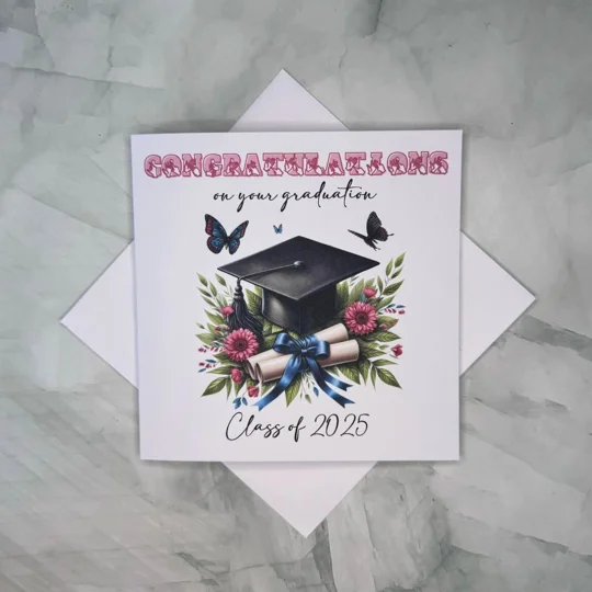 BSL Graduation card, Class of 2025, British sign, fingerspelling, inclusive card, deaf culture