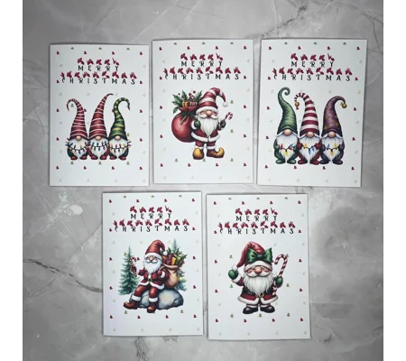 BSL Christmas Cards: Gonk Designs, Pack of 5, British sign language
