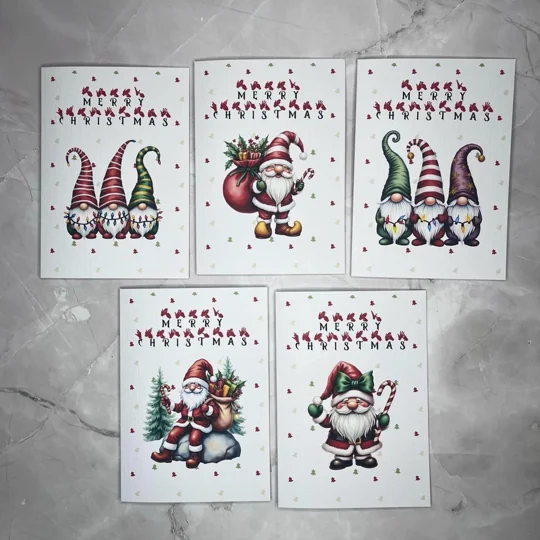 BSL Christmas Cards: Gonk Designs, Pack of 5, British sign language