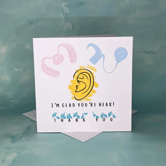 Audiologist Thank You Card: Deaf Awareness, Inclusive Design
