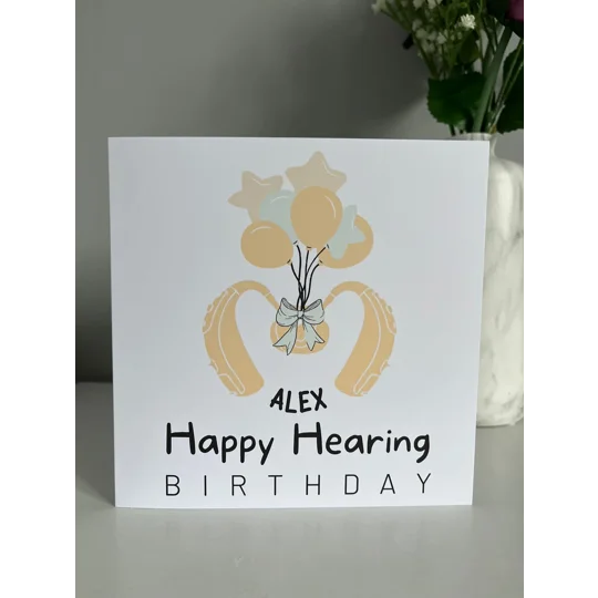Hearing Aid Birthday Card: Inclusive Design, Deaf Awareness