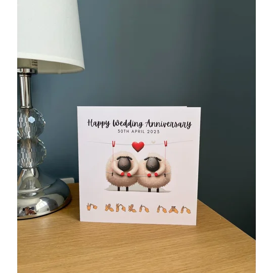 I Love Ewe Anniversary Card, Funny British Sign Language Card