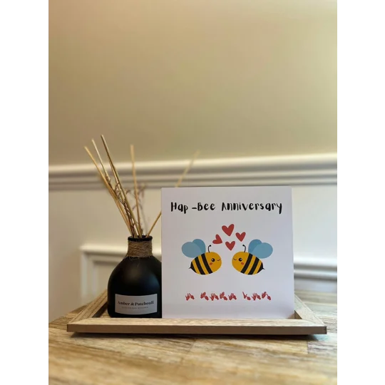 Anniversary Card, BSL, British Sign, Funny, Bee, Husband, Wife, Partner, Boyfriend, Girlfriend, Deaf