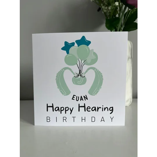 Hearing Aid Birthday Card: Inclusive Design, Deaf Awareness