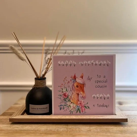 BSL 'Happy Birthday' Card: Horse Lover, British Sign Language