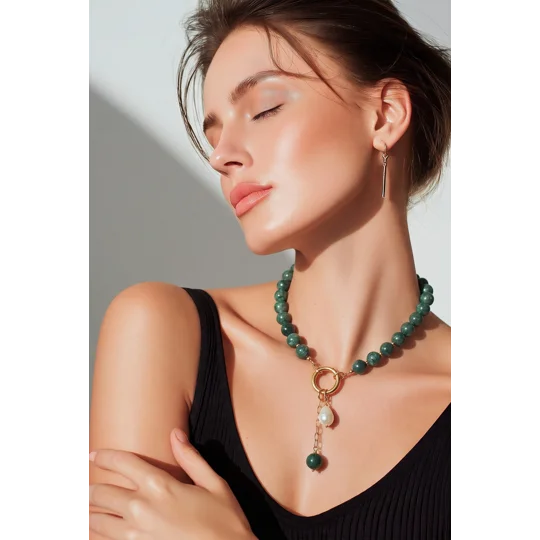 Emerald Elegance – Κολιέ με Νεφρίτη