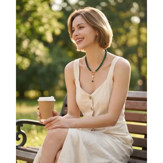 Emerald Elegance – Κολιέ με Νεφρίτη
