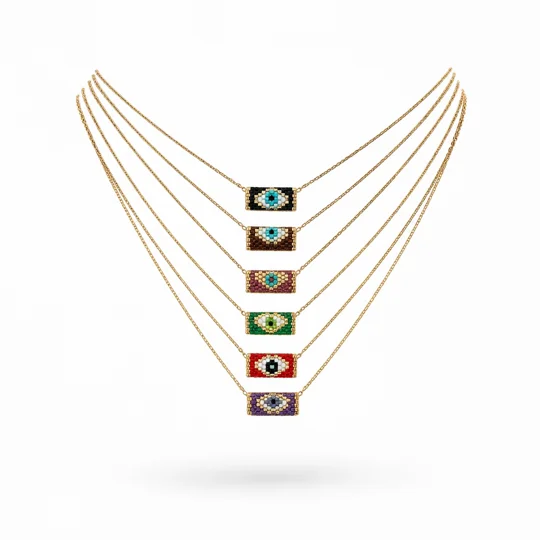 Miyuki Evil Eye – Χειροποίητο Κολιέ με Ματάκι