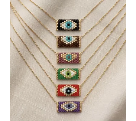 Miyuki Evil Eye – Χειροποίητο Κολιέ με Ματάκι