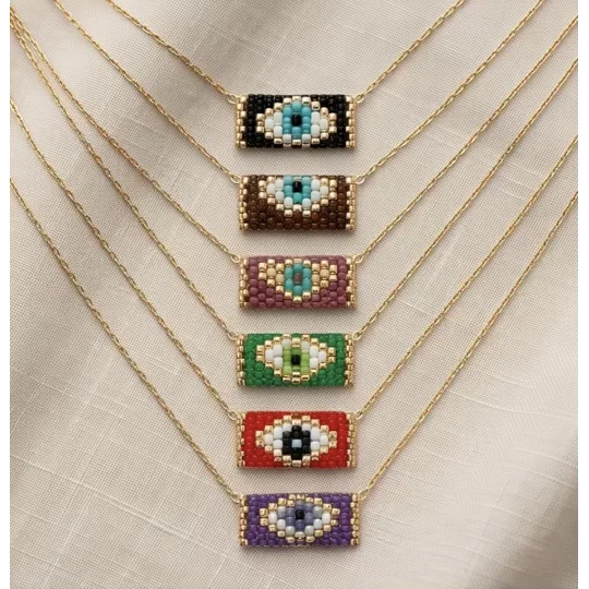 Miyuki Evil Eye – Χειροποίητο Κολιέ με Ματάκι