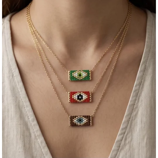 Miyuki Evil Eye – Χειροποίητο Κολιέ με Ματάκι