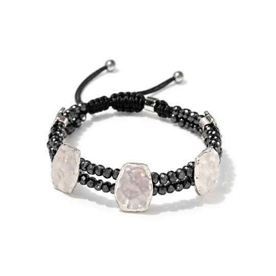 Silver Moon – Χειροποίητο Βραχιόλι με Αιματίτη / Handmade Hematite Bracelet