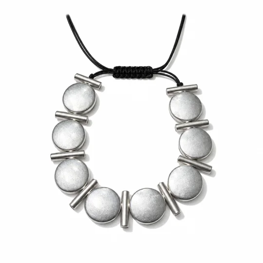 Βραχιόλι με Ασημί Γεωμετρικά Στοιχεία – Silver Geometric Bracelet 2. ΚΩΔΙΚΟΣ / SKU