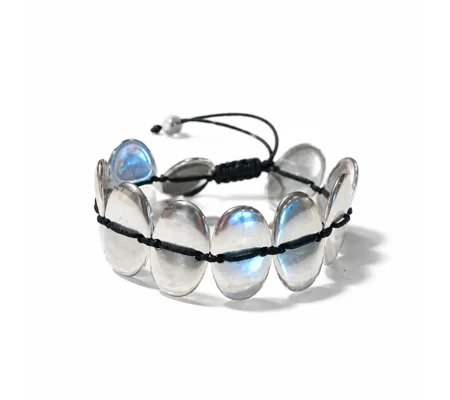 Βραχιόλι με Ασημί Οβάλ Στοιχεία – Silver Oval Bracelet