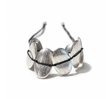 Silver Ovals – Χειροποίητο Ασημί Βραχιόλι