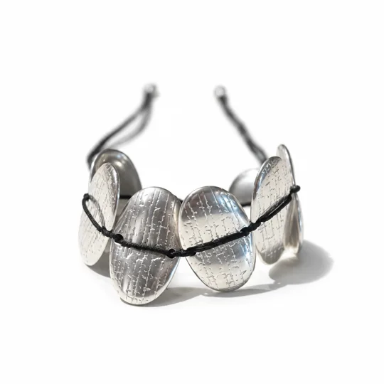 Silver Ovals – Χειροποίητο Ασημί Βραχιόλι