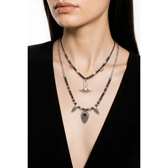 Κολιέ με Αιματίτη & Ματάκι – Hematite Evil Eye Necklace