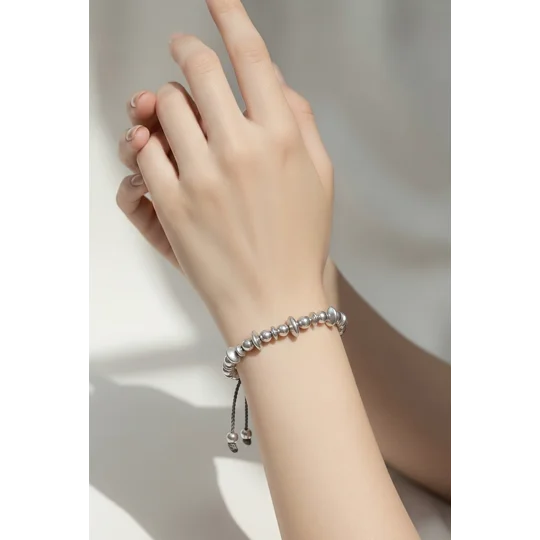 Silver Orbit – Βραχιόλι με Ασημί Αιματίτη / Silver Hematite Bracelet